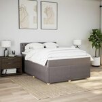 vidaXL Sommier à lattes de lit avec matelas Taupe 140x190 cm Tissu