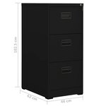 vidaXL Classeur Noir 46x62x102 5 cm Acier