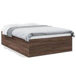vidaXL Cadre de lit chêne marron 120x190 cm bois d'ingénierie