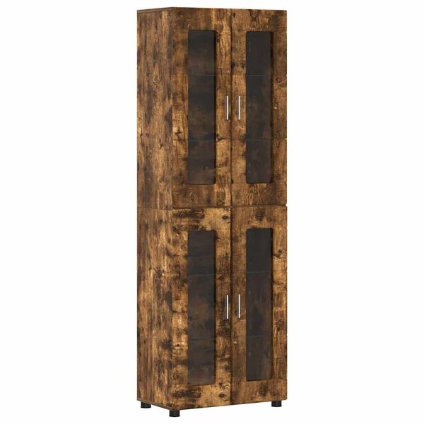 vidaXL Haut Armoire avec étagère FLORIN Chêne fumé 60 x 35 x 182 cm