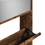 vidaXL Armoire à chaussures miroir à 4 niveaux chêne fumé 63x17x134 cm