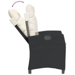 vidaXL Ensemble à manger de jardin coussins 7Pièces Noir Résine tressée