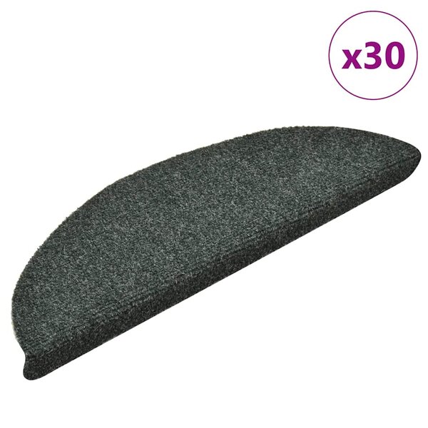 vidaXL Tapis d'escalier autocollants 30 pièces 56 x 17 x 3 cm Vert Demi-rond