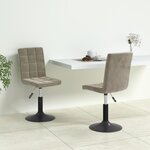 vidaXL Chaises pivotantes à manger lot de 2 gris clair velours
