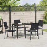 vidaXL Ensemble de salle à manger de jardin 5 pièces en poly rotin noir