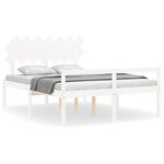 vidaXL Lit pour personne âgée sans matelas blanc 140x200cm bois massif
