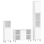 vidaXL Ensemble de meubles salle de bain 3 Pièces blanc bois d'ingénierie