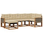 vidaXL Ensemble de canapés d'extérieur 6 pc Naturel et Beige
