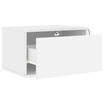 vidaXL Table de chevet murale avec lumières LED blanc