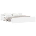 vidaXL Cadre de lit avec tête de lit et pied de lit blanc 180x200 cm
