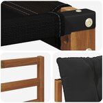 vidaXL Ensemble de canapés d'extérieur 4 pc Naturel et Noir
