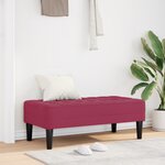 vidaXL Banc Rouge vin 113x57x39 cm en velours
