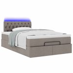 vidaXL Lit ottoman avec matelas et LED Taupe 120x190 cm tissu