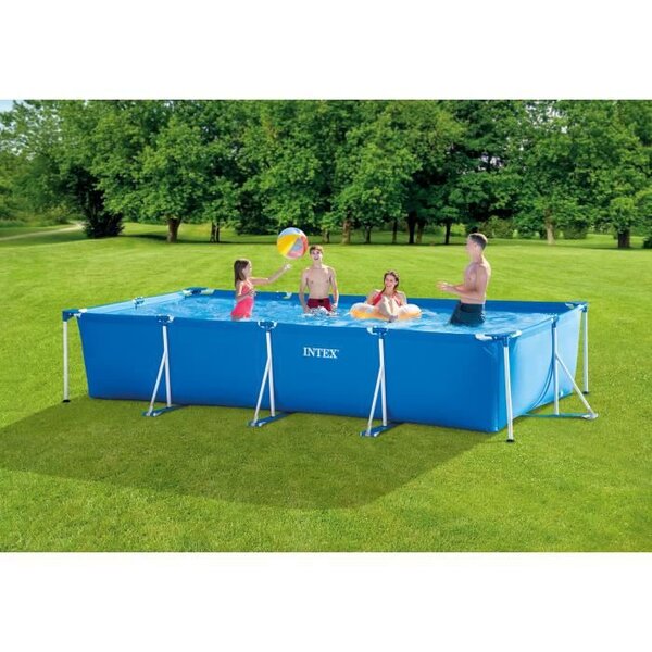 INTEX Kit Piscine Metal Frame Junior rectangulaire tubulaire - 4,50 x 2,20 x 0,84m