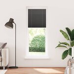 vidaXL Store plissé noir 70x200 cm largeur du tissu 69 4 cm polyester