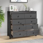 vidaXL Armoire latérale Gris 100x40x90 cm Bois de pin massif