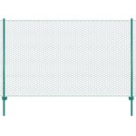 vidaXL Clôture en grillage métallique avec poteaux Acier 25x1 5m Vert