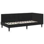 vidaXL Cadre de lit d'angle Autre avec tête de lit Noir 80 x 200 cm