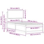 vidaXL Cadre de lit avec tête de lit rembourrée Gris clair