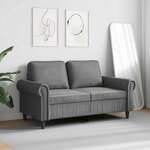 vidaXL Canapé à 2 places Gris foncé 120 cm Velours
