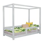 Lit cabane enfant BUNKY 120 x 190 gris clair