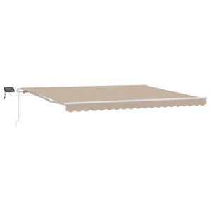 vidaXL Store Rétractable Manuel avec LED Beige 450x300 cm