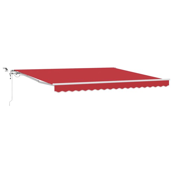 vidaXL Auvent Rétractable Rouge 400 × 350 cm Tissu  Métal