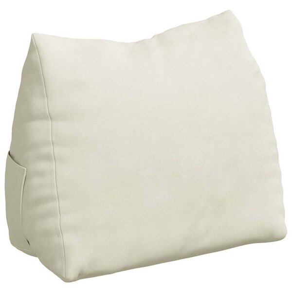 vidaXL Coussin de Dos Crème 45 x 20 x 35 cm Tissu en velours côtelé