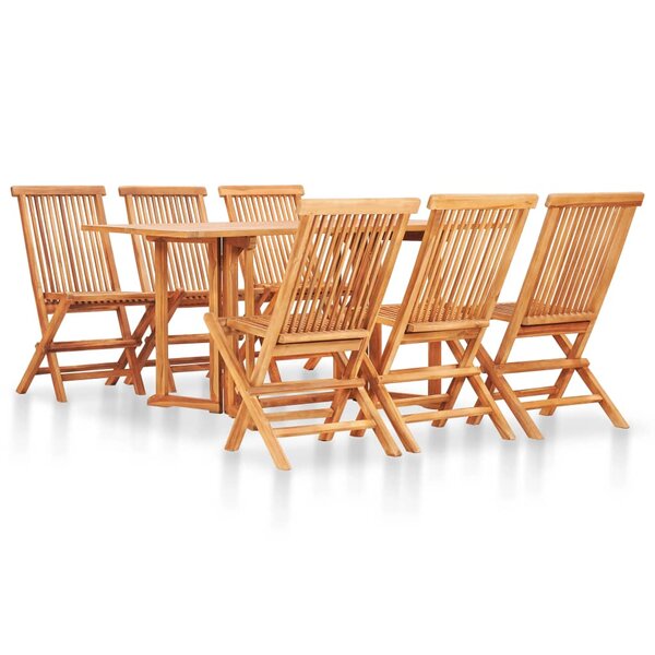 vidaXL Ensemble à manger d'extérieur pliable 7 Pièces Bois solide de teck