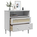 vidaXL Buffet SENJA aspect rotin blanc 80x40x80 cm bois massif de pin