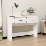 vidaXL Table console Blanc 100x39x75 cm Bois d'ingénierie