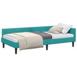 vidaXL Cadre de lit d'angle avec tête de lit Turquoise 80 cm x 200 cm
