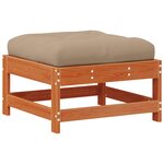 vidaXL Repose-pieds de jardin avec coussin Bois de pin massif