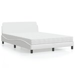 vidaXL Lit avec matelas blanc 120x200 cm similicuir