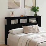 vidaXL Tête de lit LED avec étagère Chêne noir 160 x 18 5 x 103 5 cm