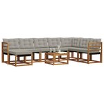 vidaXL Ensemble de canapés d'extérieur 9 pc Naturel et gris clair