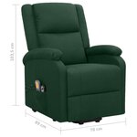 vidaXL Fauteuil de massage Vert foncé Tissu