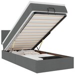 vidaXL Lit ottoman avec matelas et LED Gris foncé 80x200cm tissu