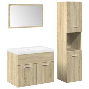vidaXL Ensemble de meubles de salle de bain 4 Pièces chêne sonoma