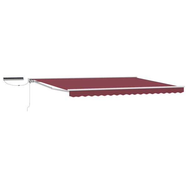 vidaXL Auvent rétractable électrique Bourgogne et Blanc 4 5 × 3 5 m