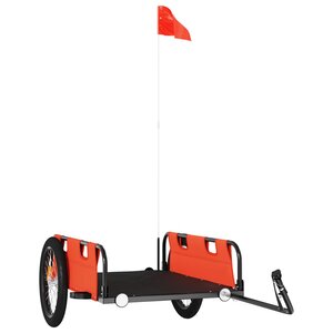 vidaXL Remorque de vélo orange tissu oxford et fer