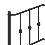 vidaXL Cadre de lit métal sans matelas avec tête de lit noir 135x190cm