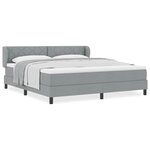 vidaXL Lit boxspring avec matelas Gris clair 180 x 200 cm tissu