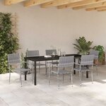 vidaXL Ensemble de salle à manger pour jardin 7 Pièces Gris polyrotin