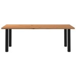vidaXL Table à manger marron clair bois de chêne massif rectangulaire
