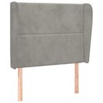 vidaXL Tête de lit avec oreilles Gris clair 93x23x118/128 cm Velours