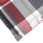 vidaXL Coussin de chaise longue à carreaux rouge 200x50x3 cm