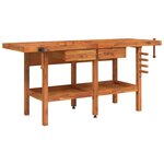 vidaXL Établi avec tiroirs et étaux 192x62x83 cm Bois massif d'acacia