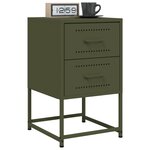 vidaXL Tables de chevet 2 Pièces vert olive 36x39x60 5 cm acier