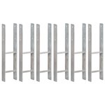 vidaXL Piquets de clôture 6 Pièces Argenté 14x6x60 cm Acier galvanisé